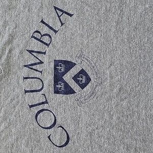 Columbia University Gray Graphic V-neck T-Shirt Large